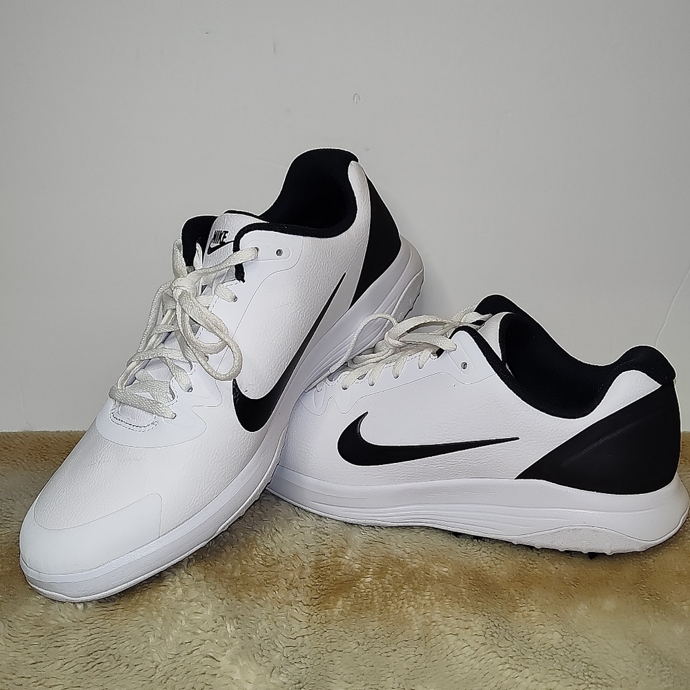 Nike Infinity G Mens Leather Golf Shoes Spikes White Black CT0531-101 - Picture 3 of 10